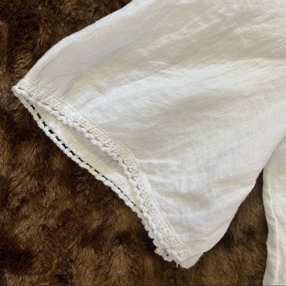 Francesca Bettini 100% Linen White Top Size Med. - Picture 5 of 9